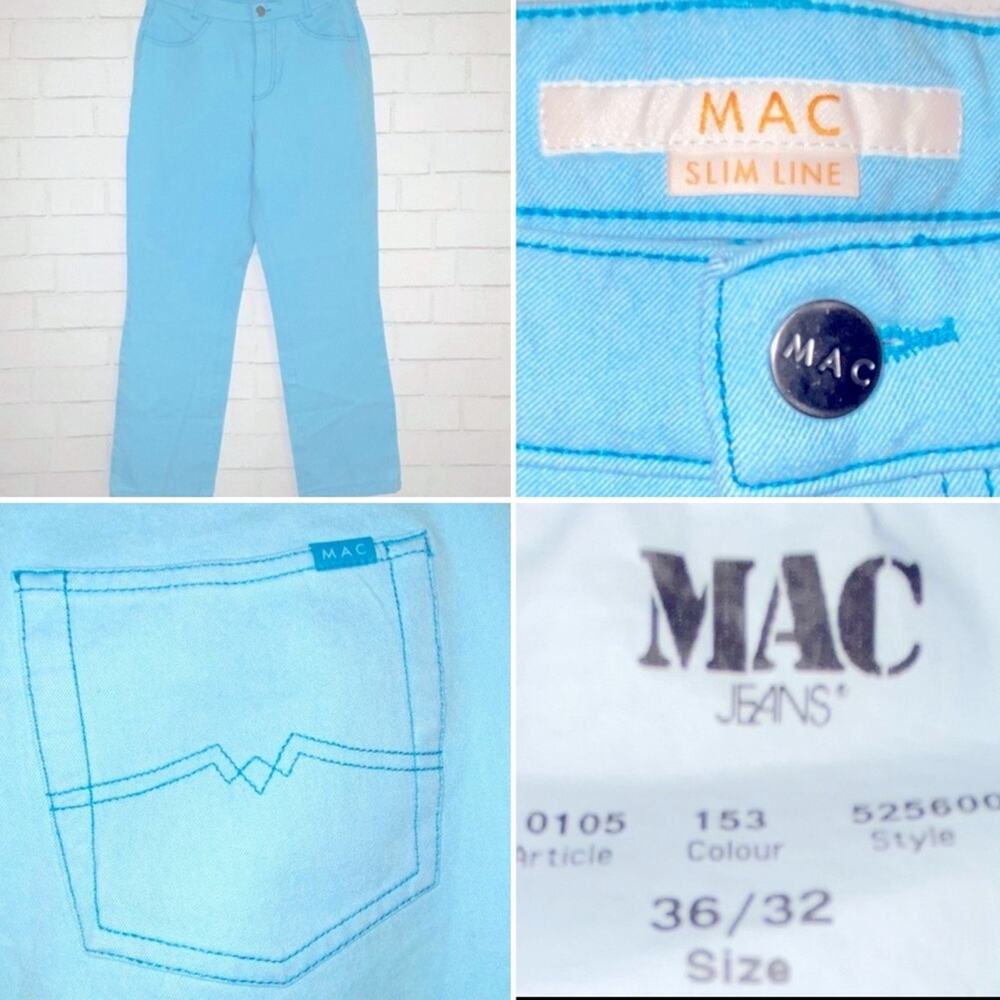 MAC Slim Line Straight Leg Jeans in Light Blue